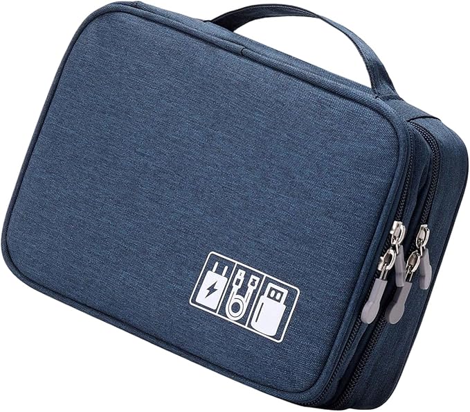 Multi Purpose Oxfords Fabric Storage Organiser Pouches for Technology Accessories Cosmetics Travel Essential Charger Cable or