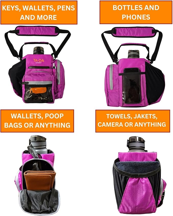 TA-DA Caddy Bag Everywhere you Go | Core Items are Bottle Phone Keys Wallets Etc., so Easy Access and more Convenient than Purse, Carrier, Crossbody, Messenger, Duffle, Fanny, Tote | W-7 H-10 L-10 |