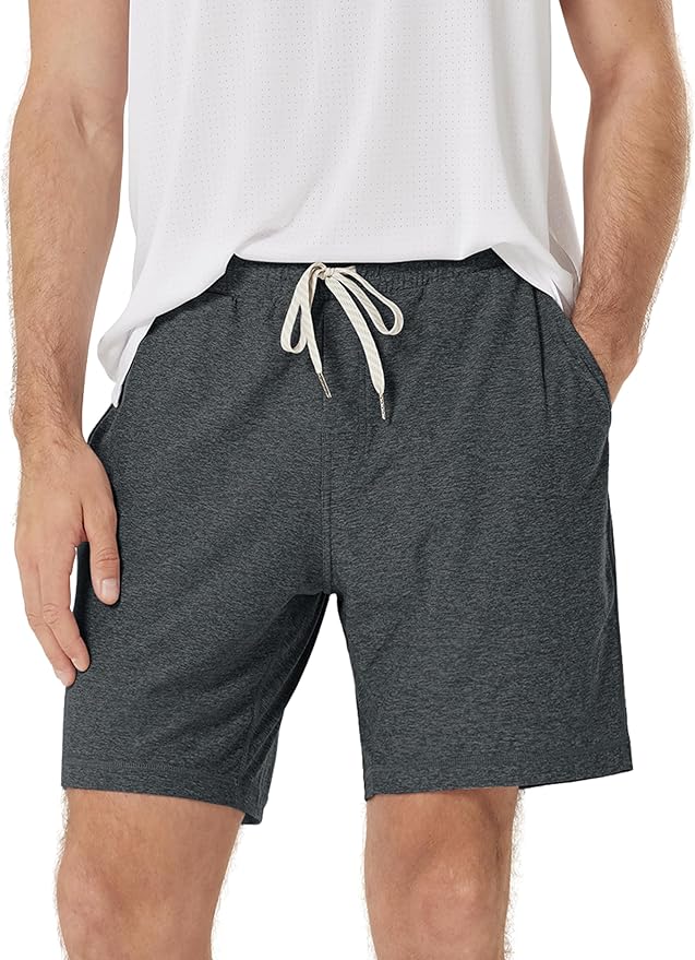 ODODOS Men's Performance Shorts 7" – Ultra Soft odSTRATUM Tech Everyday Shorts with Adjustable Waist and Secure Pockets