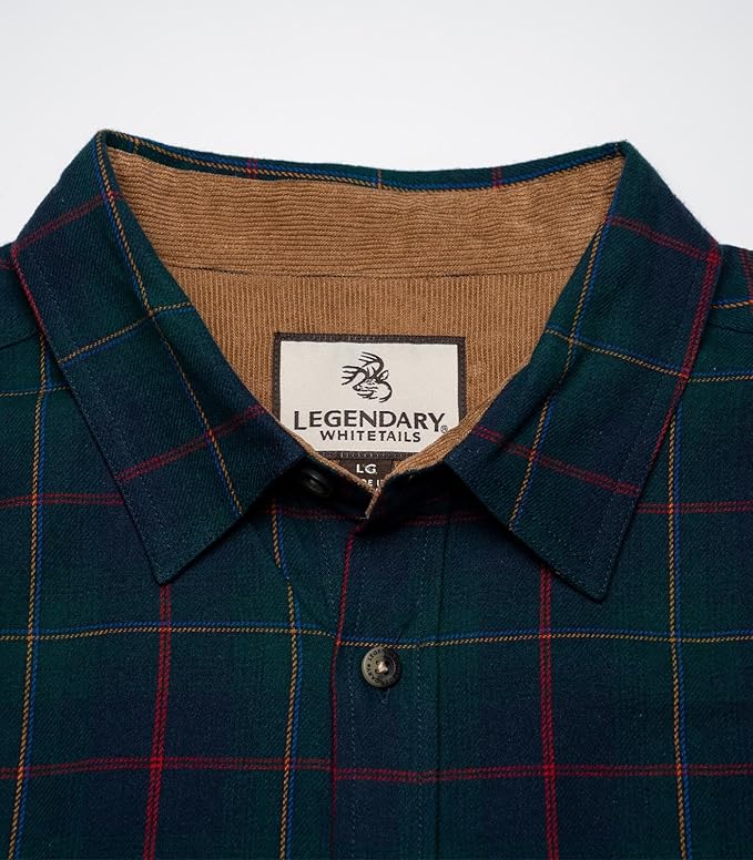 Legendary Whitetails Men's Flannel Shirt Long Sleeve Button Down 100% Cotton
