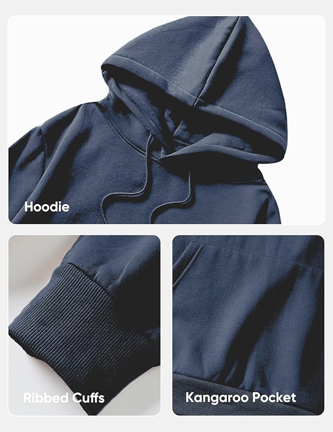 JMIERR Mens Casual Cotton Hooded Collar Drawstring Hoodies Pullover Sweatshirts Casual Long Sleeve Shirts