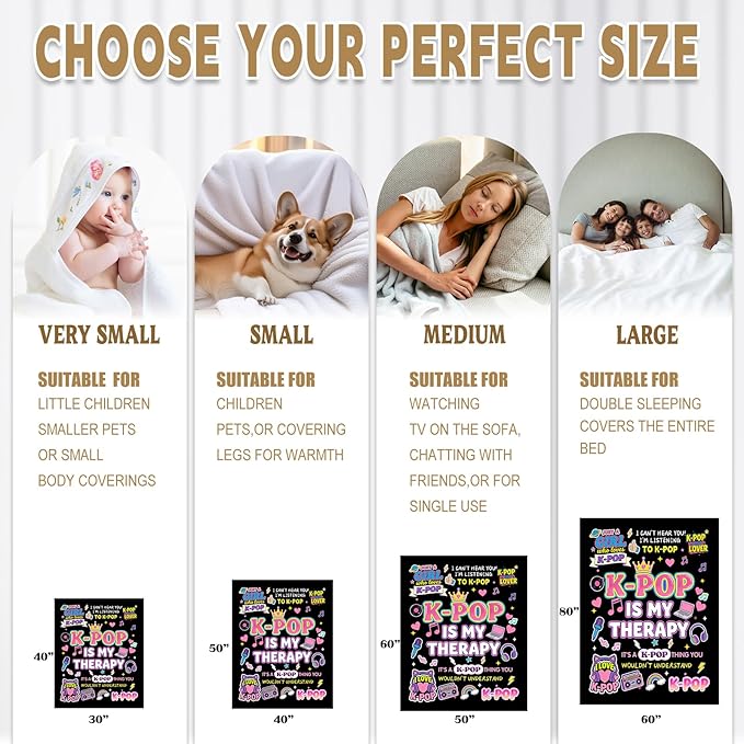 Kpop Blanket Gifts for K-Pop Fans - Super Soft Flannel Kpop Blankets for Girls Teen Fans Bedding Couch Sofa - Korean Kpop Merch Fandom Throw for Idol Lovers Dorm Decor Christmas (Style 04, 60 X 80)