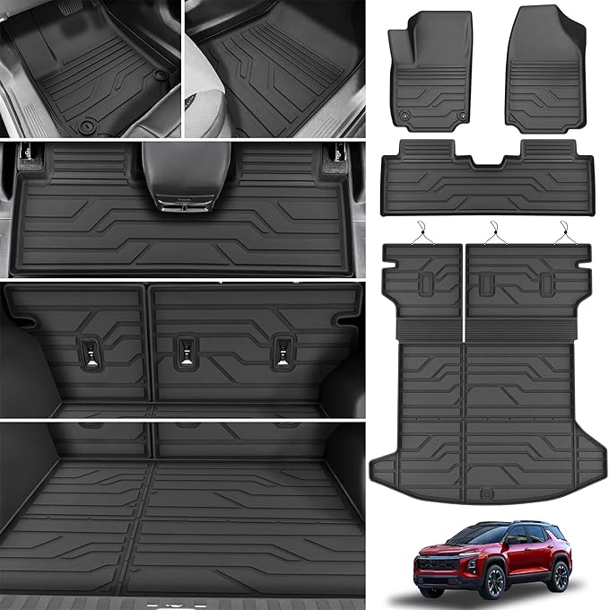 KARPAL Floor Mats for 2025 2026 Chevy Equinox (Only Gas) & GMC Terrain, All-Weather TPE Custom Fit Floor Liners Chevrolet Car Accessories