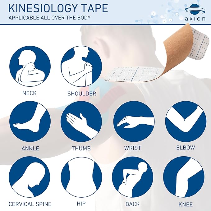50 Precut axion Kinesiology Tapes Strips| Beige Pre-Cut Sport Tape Strips 10x2in | Waterproof • Skin-Friendly • Elastic | Kinesiology Tapes Ideal for Sports