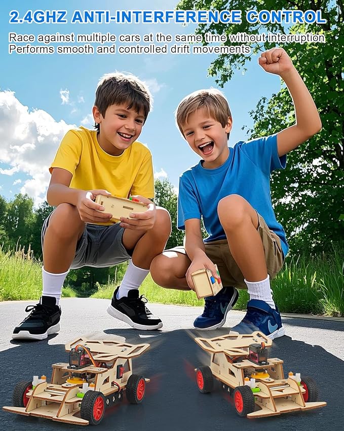 Poraxy STEM Kits for Kids 8-10, STEM Toys for Boys Ages 8-13, Remote Control Car, Wooden 3D Puzzles 8-12 Science Projects Building Model, Birthday Gifts for 8 9 10 11 12 13 14 Year Old Teen Boys Girls