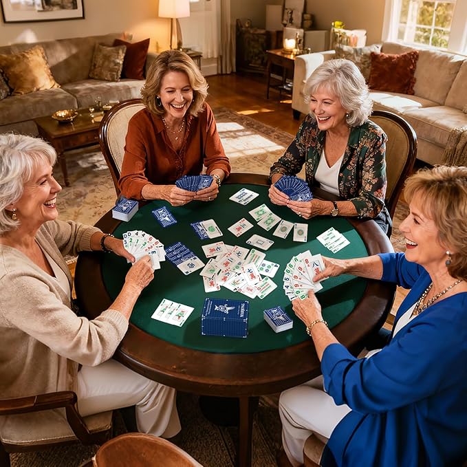 166-Pcs Mahjong Playing Cards - Waterproof & Non-Slip PVC Material, Large Font for Easy Reading, Durable & Portable, Ideal for Beginners & Elderly, Perfect for Travel, Camping,Family Games