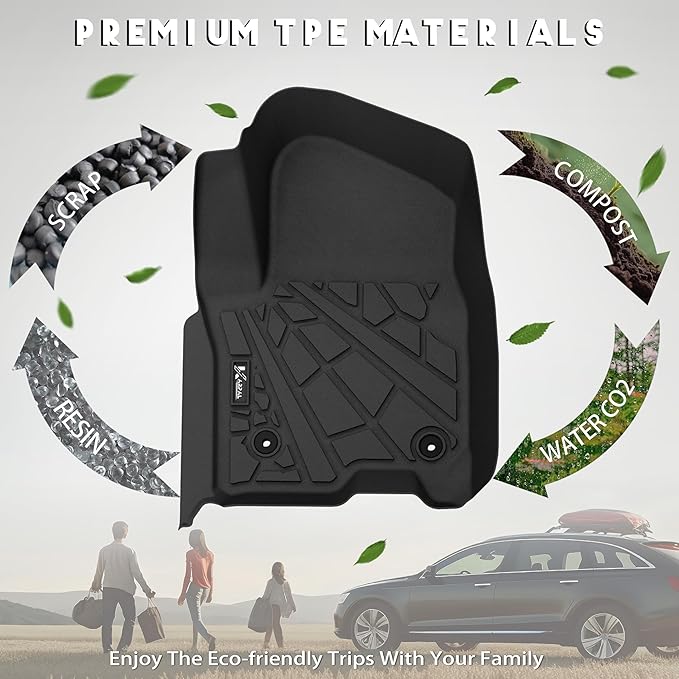 KARPAL Floor Mats for 2021-2025 2026 Chevy Tahoe & GMC Yukon (Not XL, Only fit 8 Seats) with 2nd Row Bench Seats, All-Weather TPE Custom Fit Floor Liners Car Accessories