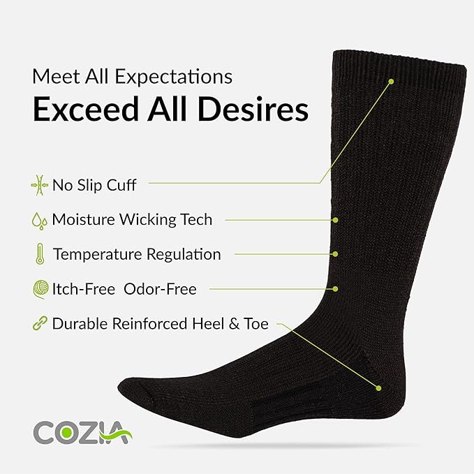 COZIA Merino Wool Socks for Men & Women Casual Warm Winter Cozy Thermal Socks