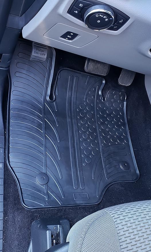 Gledring USA All-Weather Rubber Floor Mats Compatible with Ford F-250/350/450/550 Super Duty - Regular Cab 2017-2024, No Trimming Required, Tailored Custom Fit, Protects from Rain, Mud and Snow.