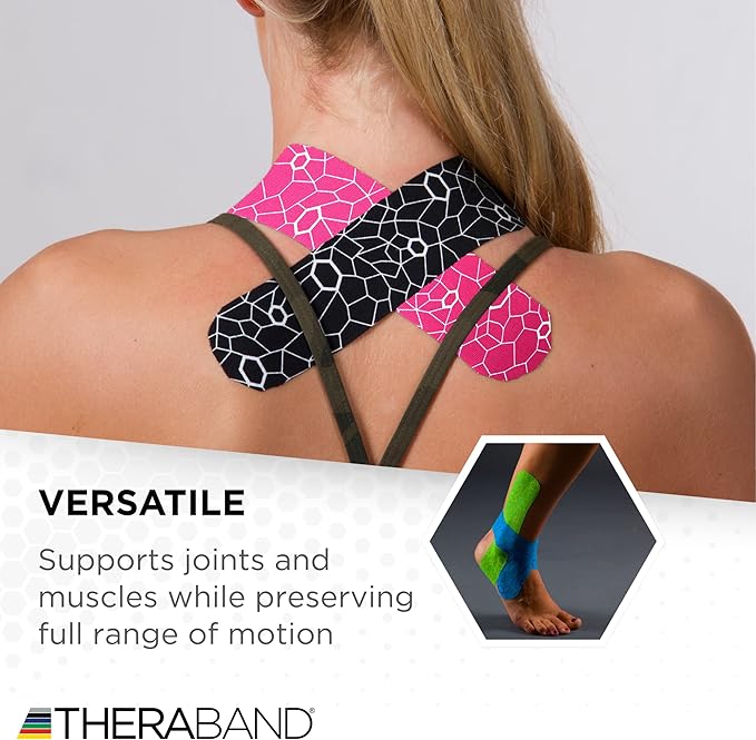 THERABAND Kinesiology Tape, Roll, with XactStretch Indicatorsv Water Resistant, Cut-to-Length