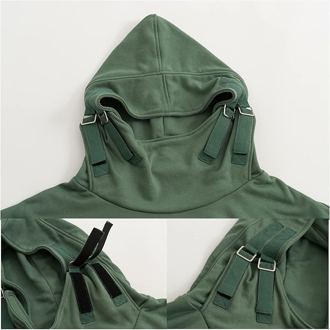 XYXIONGMAO Streetwear Techwear Hoodie Tactical Mens Black Urban Hip Hop Japanese Sweatshirt