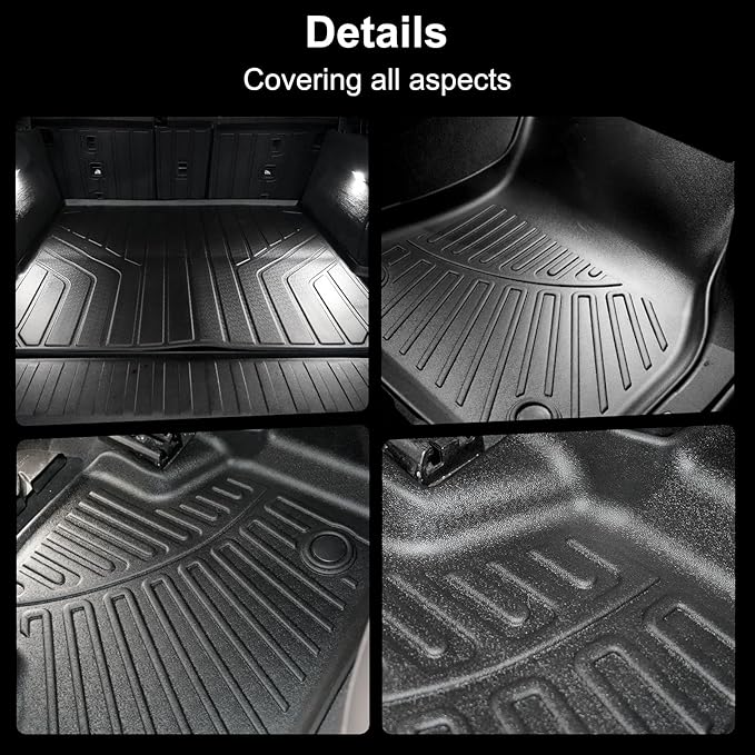 Floor Mats & Trunk Mat for 2019-2024 2025 BMW X5 40i/50i/M50i/M60i/M/M Competition,TPE All Weather Protection 2 Rows Full Set Car Mats