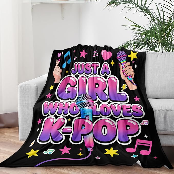 Kpop Blanket Gifts for K-Pop Fans - Super Soft Flannel Kpop Blankets for Girls Teen Fans Bedding Couch Sofa - Korean Kpop Merch Fandom Throw for Idol Lovers Dorm Decor Christmas (Style 05, 60 X 80)