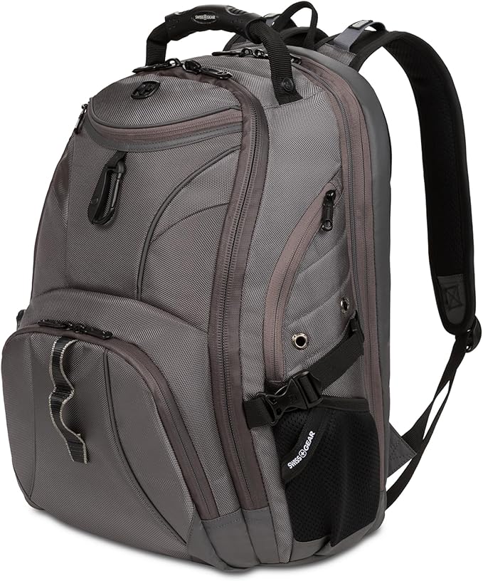 SwissGear 1900 ScanSmart 17” Laptop Backpack Stingray Ballistic – Reflective Tech Backpack with ScanSmart Compartment – Multiple Organizer Pockets & RFID Scan Blocking Technology