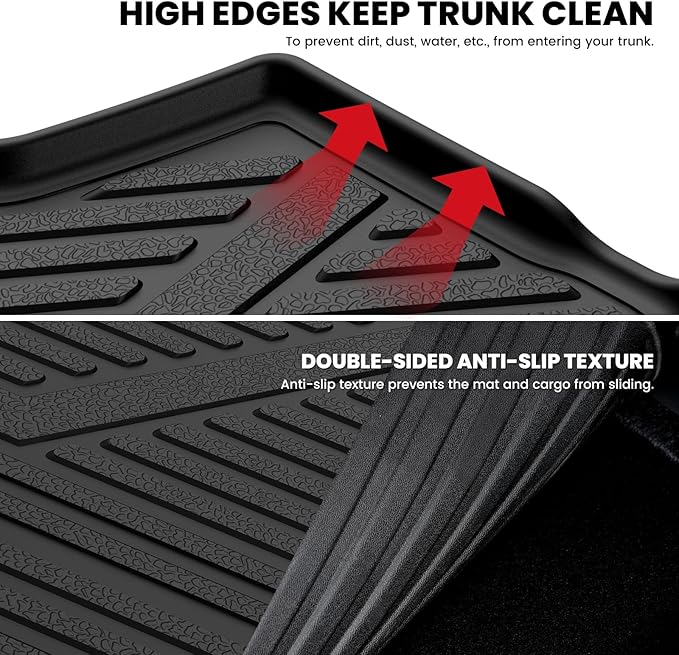 LASFIT Floor Mats&Cargo Backrest Mat for 7 Seats Ford Expedition Standard&Lincoln Navigator Standard 2025 2026 (Not Fit 8 Seats),Costom Fit All Weather Protection TPE Easy Clean Floor Liners,1pcs.