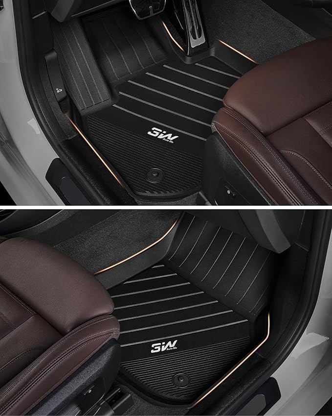 3W Floor Mats Compatible with Kia Sorento 6/7 Seats 2021-2025 2026(Not Fit for Hybrid & PHEV), TPE All Weather Protection Floor Mats Custom Fit 3 Rows Car Floor Liners Set Car Mats Acessoires, Black