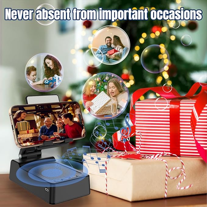 Gifts for Men,Cell Phone Stand with Wireless Bluetooth Speaker Anti-Slip Base HD Surround Sound Compatible with iPhone Smartphones,Cool Gadgets for Men,Birthday Gifts for Him Husband Boyfriend