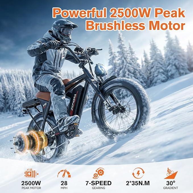 Electric Bike for Adults, 800/1500/2500W Peak Motor Ebike, 48V Removable Battery, 30-120 Miles PAS Range, 20-28MPH, 14"/20"/26" All-Terrain Electric Bicycles for Commuute Road Sand Mountain