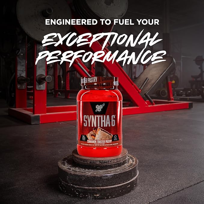 BSN SYNTHA-6 Premium Protein Powder with 6g of Fiber, Whey Protein, Micellar Casein, Milk Protein Isolate Blend, 5g Fat, Cinnamon Toaster Pastry, 28 Servings (Packaging May Vary)