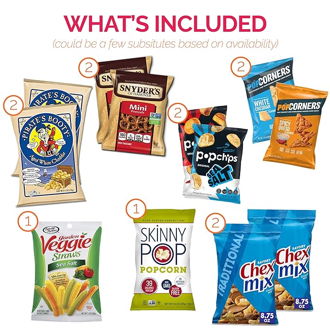 Healthy Snack Box Variety Pack with Chips, Cookies & Granola Bars (50 Count) - Healthy Snacks Variety Pack for Adults, Kids and Teens - Care Packages for College Students, Birthdays & Travel