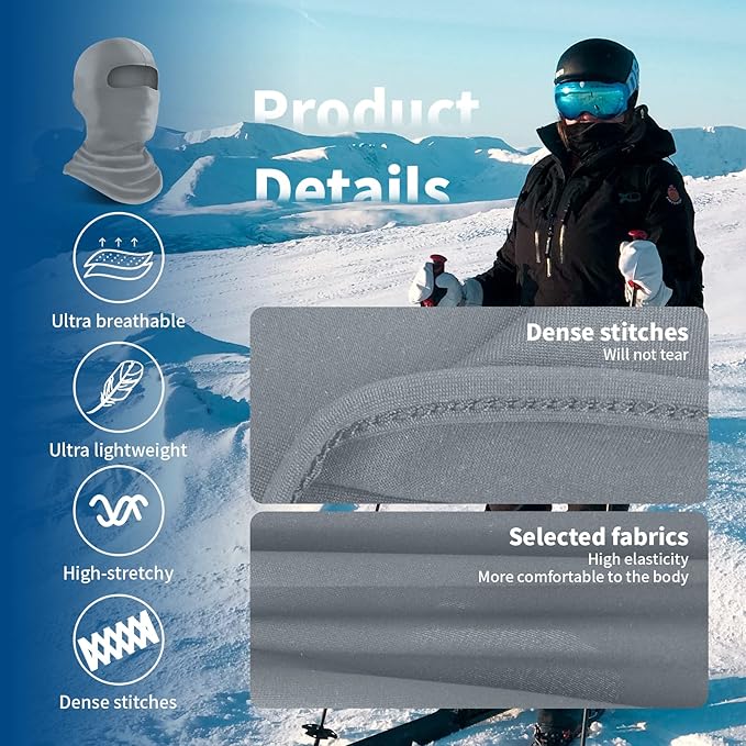 YESLIFE Balaclava Ski Mask for Men and Women, Winter Face Mask, Shiesty for Skiing, Snowboarding & Motorcycle