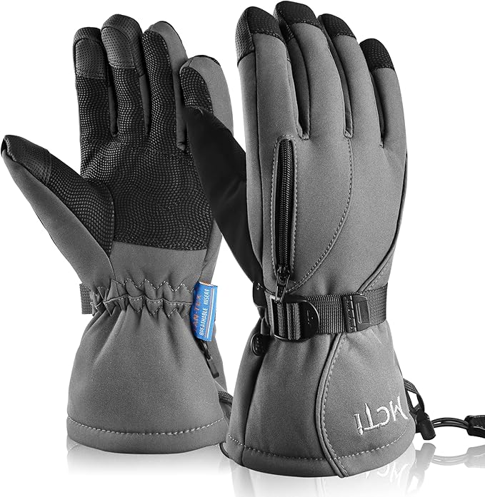 MCTi Waterproof Mens Ski Gloves Winter Warm 3M Thinsulate Snowboard Snowmobile Cold Weather Gloves