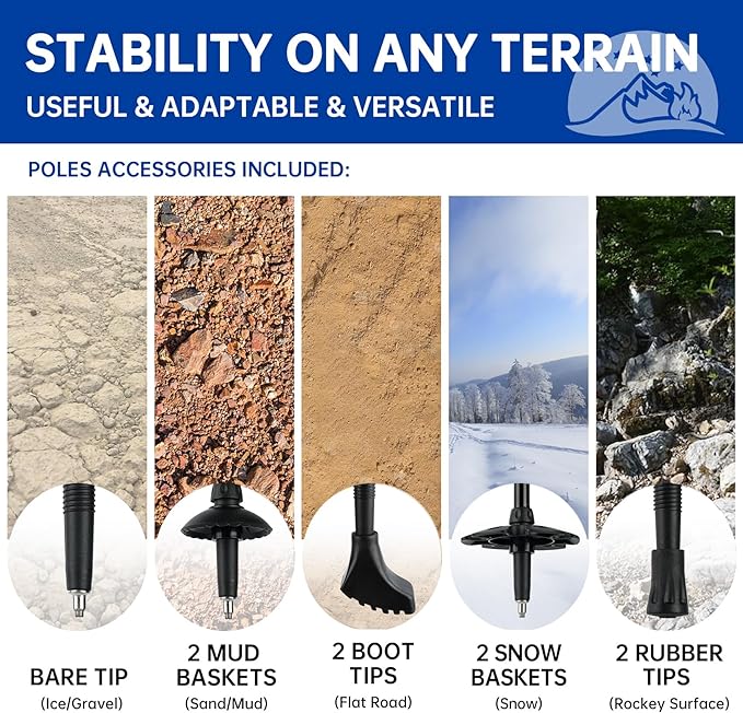 Collapsible Trekking Poles for Hiking 2 Pack - Adjustable Aluminum Hiking Poles, Lightweight Walking Sticks for Women, Men, Seniors, Kids, Trekking Sticks for Backpacking by Underwood Aggregator