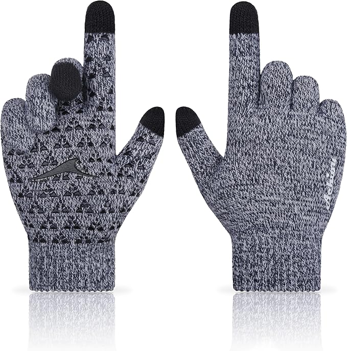 Achiou Winter Gloves, Glove for Men Women, Upgraded Touch Screen Texting Warm Running with Thermal Soft Knit Lining
