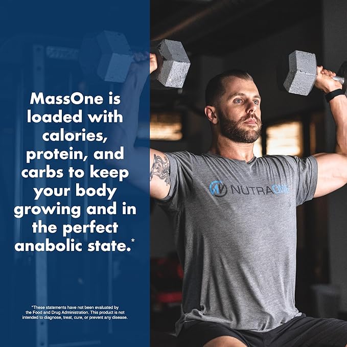NutraOne Massone Mass Gainer Protein Powder Gain Mass Protein Meal Replacement (Chocolate Peanut Butter - 7 lbs.)