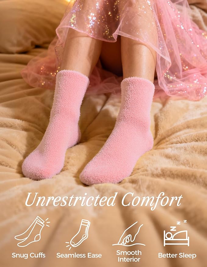 TEHOOK Warm & Cozy Gifts for Women, Stocking Stuufers, Fluffy Fuzzy Plush Sleeping Slipper Socks - Soft Warm Fabric