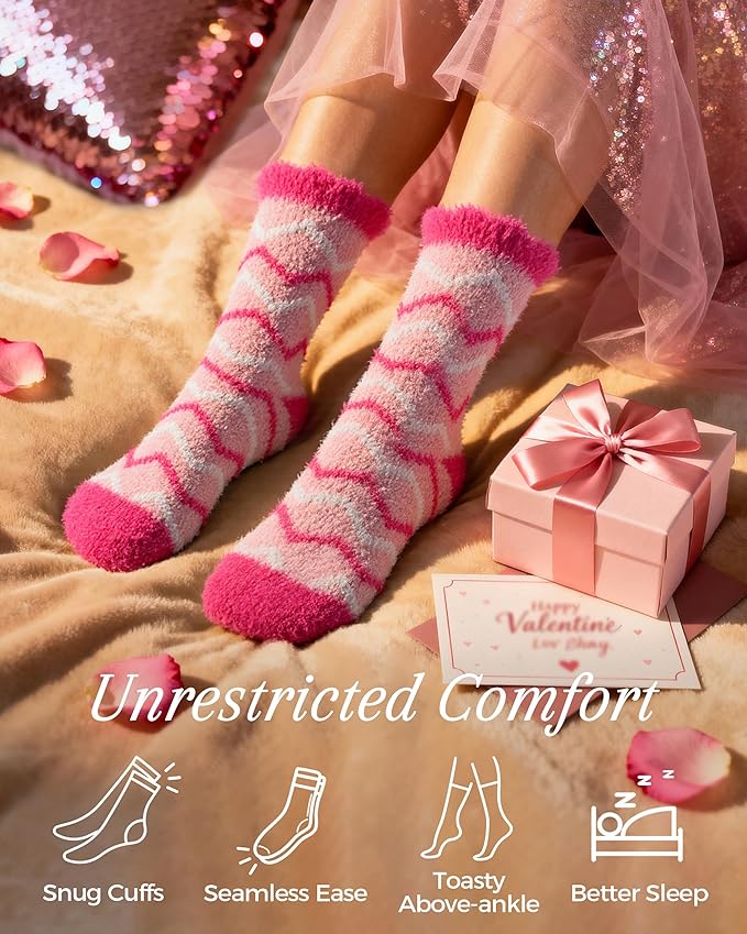 TEHOOK Warm & Cozy Gifts for Women, Stocking Stuufers, Fluffy Fuzzy Plush Sleeping Slipper Socks - Soft Warm Fabric
