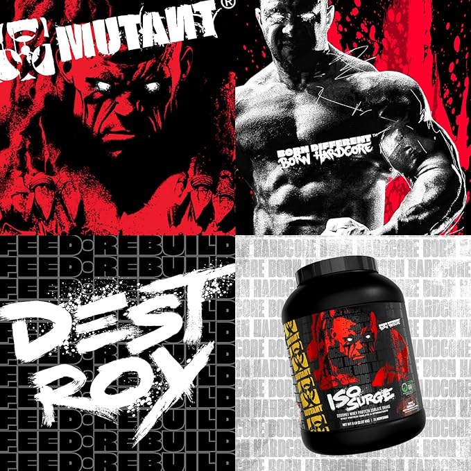 Mutant ISO Surge Whey Protein Isolate Powder Acts Fast to Help Recover, Build Muscle, Bulk and Strength, 1.6 lb - Strawberry Milkshake