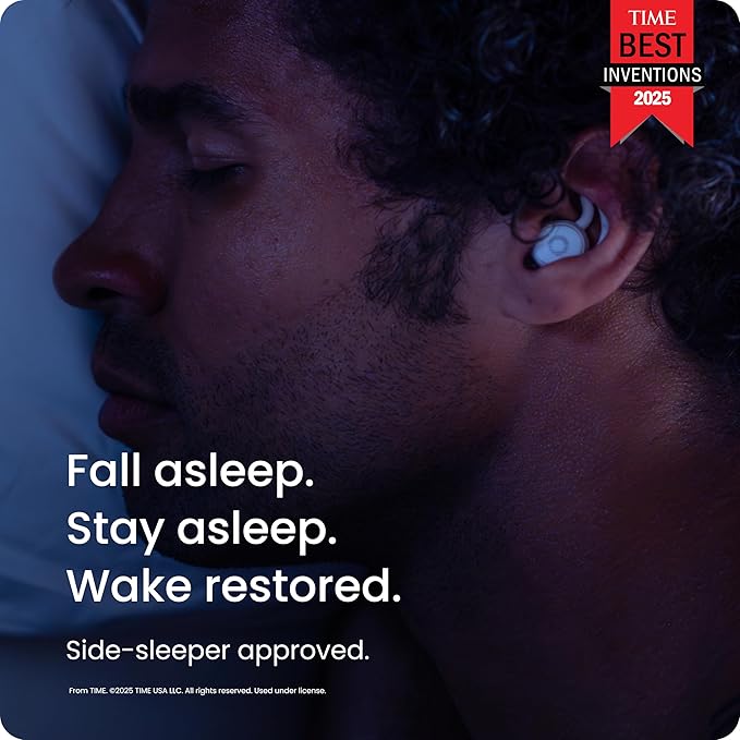 Ozlo Sleepbuds® | Comfortable Side Sleeper Headphones | Up to 10 Hours of Bluetooth LE Streaming | Science-Backed Sleep Sounds | Snore Blocking Comfortable Earbuds