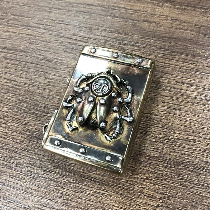 Brass Lighter Case Handmade Gift for Men,Lighter Pouches Protective Storage Case Holder for Father, Boyfriend, Husband Stylish Design for Home Everyday Carry Outdoor Hiking Camping