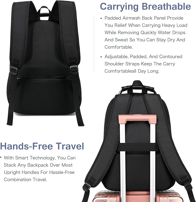Boavan Laptop Backpack for men, 15.6 inch Laptop Bag with USB Port, Waterproof Travel Work Backpack Purse, Anti-Theft Teacher Nurse Doctor Casual Bookbags Office Business backpack，Purple Black