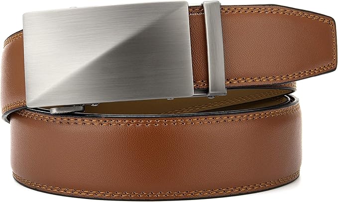 CHAOREN Mens Belt Leather Ratchet Belt - Customizable Fit, Effortless Style (35mm)