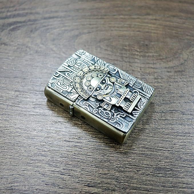 Brass Lighter Case Handmade Gift for Men,Lighter Pouches Protective Storage Case Holder for Father, Boyfriend, Husband Stylish Design for Home Everyday Carry Outdoor Hiking Camping