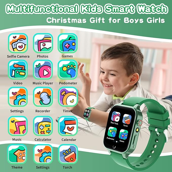 Cosjoype Kids Smart Watch Boys Gift for Age 6-10, 26 Games Touch Screen HD Video Music Player Learning Cards Audiostory Pedometer Educational Toys Birthday Gifts for Girls Ages 4 5 6 7 8