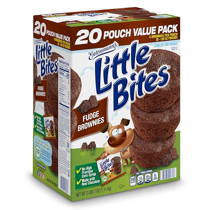 (4 pack) Little Bites Assorted Muffins, 80 individual packs, (20 ct each), Mini Muffins, 138 lbs Case – (20) Chocolate Chip, (20) Fudge, (20) Blueberry, (20) Party Cake
