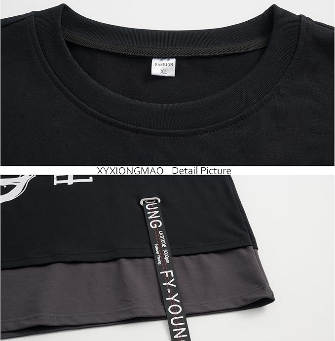 XYXIONGMAO Techwear Shirt Japanese Streetwear Hip Hop Shirts Men Graphic T Alphabet Design Workwear Gothic Hoodie