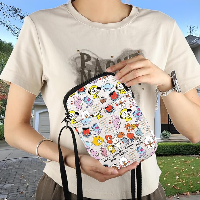 FOTAP Korean Characters Crossbody Bag Army Gift Army Members Fans Merch Korean Group Gift (VAN POP CB)