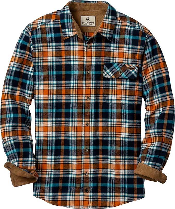 Legendary Whitetails Men's Flannel Shirt Long Sleeve Button Down 100% Cotton