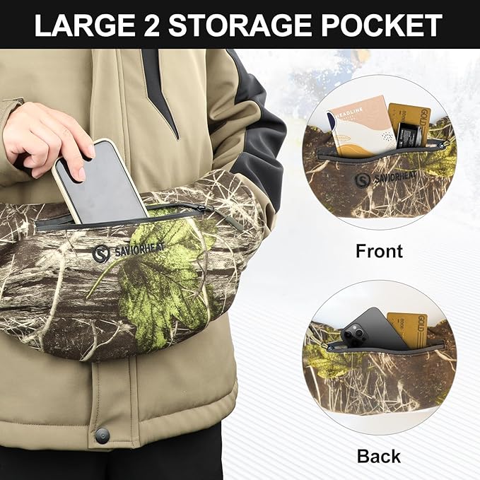 SAVIOR HEAT Heated Hand Muff, Electric Heating Hand Warmer Pouch for Winter Outdoor Hunting Camping Golf Photography