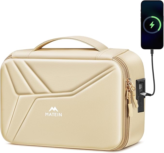 MATEIN External Hard Drive Carrying Case, EVA Hardshell Tech Travel Bag Shockproof Portable Electronics Organizer for Women, Waterproof Charger Organizer Travel Case Storage USB, Flash, Power Bank