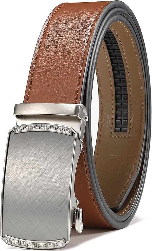 CHAOREN Mens Belt Leather Ratchet Belt - Customizable Fit, Effortless Style (35mm)