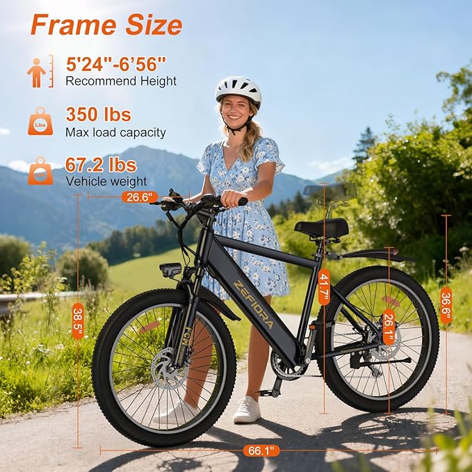 Electric Bike for Adults, 800/1500/2500W Peak Motor Ebike, 48V Removable Battery, 30-120 Miles PAS Range, 20-28MPH, 14"/20"/26" All-Terrain Electric Bicycles for Commuute Road Sand Mountain