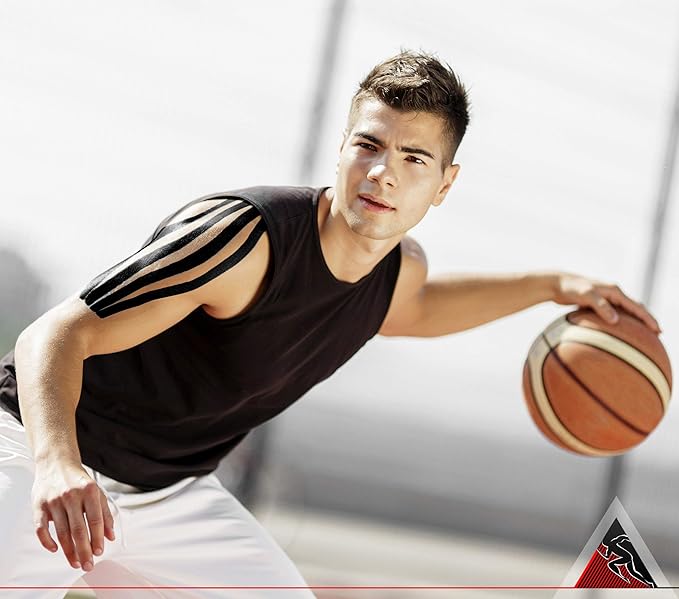 Starktape Original Kinesiology Athletic Tape. Professional Sports Tape for Ankle Wrist Knee Shoulder Muscles Joints. Latex Free, Waterproof, Stretchy, and Gentle on Skin. Up to 115 ft/Roll