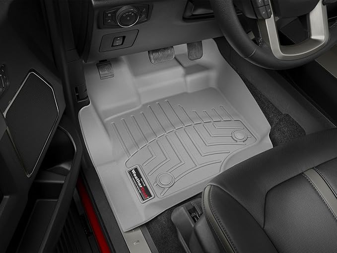 WeatherTech Custom Fit FloorLiners for Chevrolet Silverado 1500 LTD, Silverado 2500HD/3500HD, Sierra 2500HD / 3500HD - 1st Row (OTH) & 2nd Row (4414911-4414363), Black