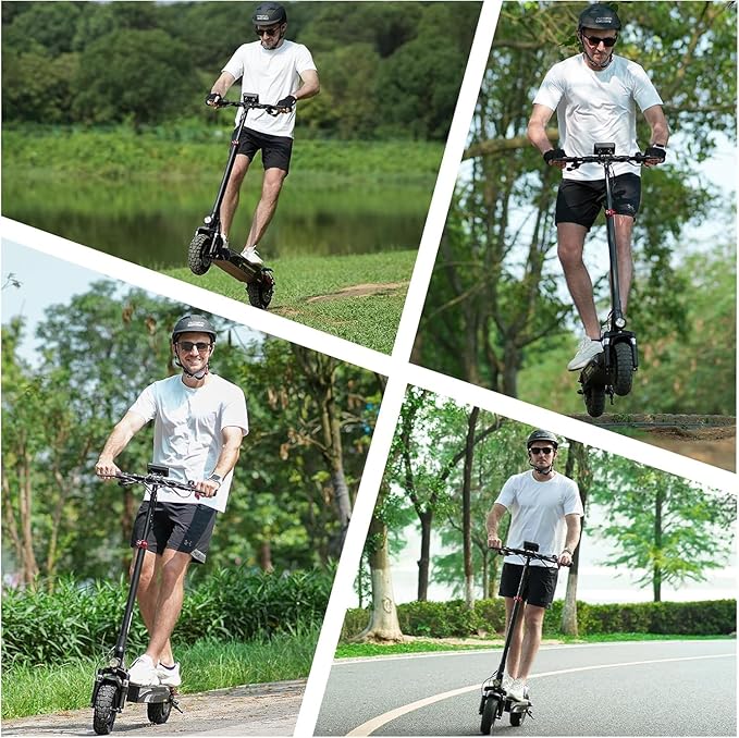 iScooter Electric Scooter, 800W Motor E-Scooter Up to 25/28 Miles Range, Top Speed 25/28 MPH,10" Off Road escooter Tires,Adjustable Handlebar Height, Folding Commuting Electric Scooter for Adults