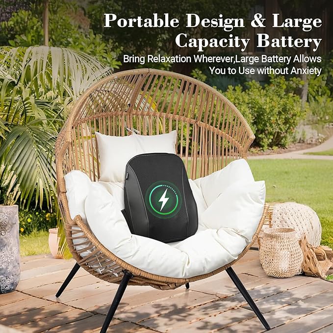 Cordless Low Back Massger with Heat - 4D Kneading Lower Back Massager for Pain Relief Deep Tissue,Portable Shiatsu Massager for Back,Waist,Ideal Gift for Women,Men